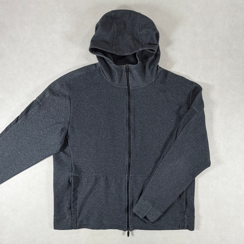 Nike Yoga Dri-FIT Mens XL Full Zip Hoodie Charcoal Gray Heathered Jacket